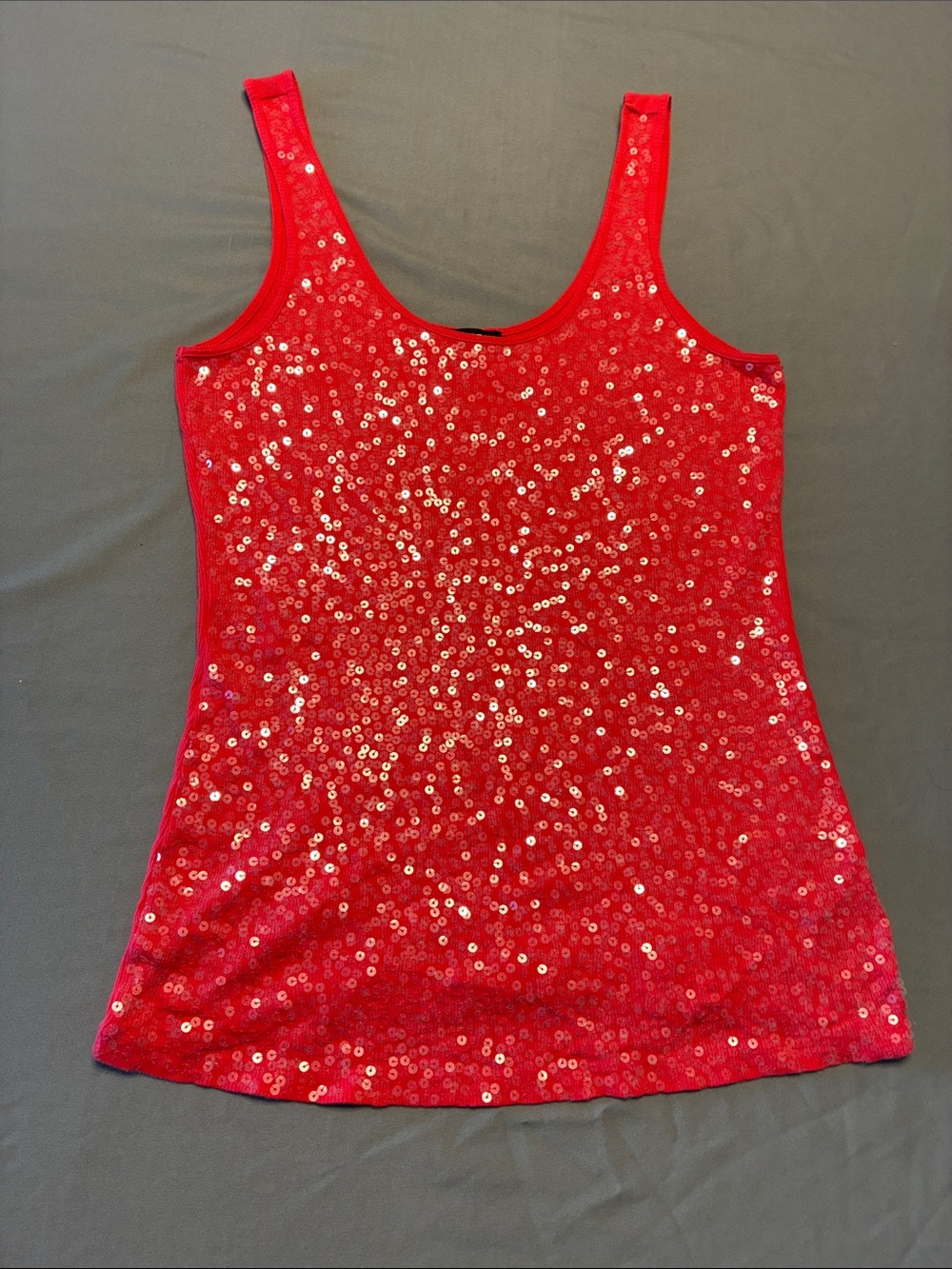 Express Red Sequin Tank Top
